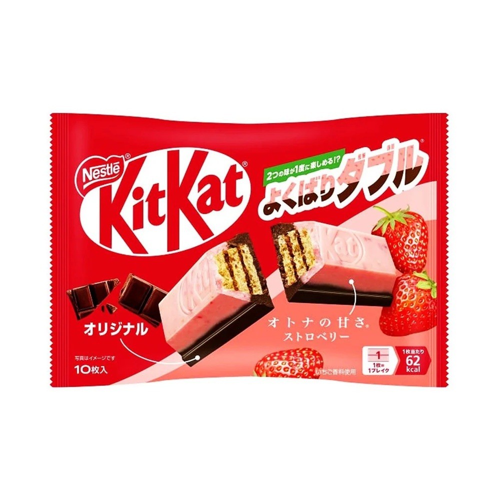 

Coklat Nestle KITKAT Yokubari Double Strawberry & Chocolate Mini Bars asal Jepang
