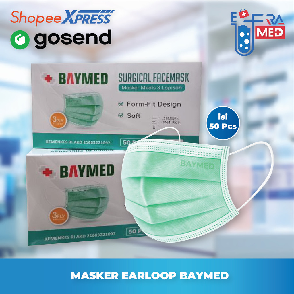 Masker Medis Baymed Masker Earloop Baymed Box Isi 50 Pcs