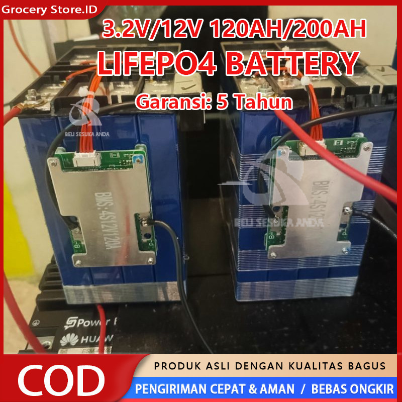 2025 Baterai Lifepo4 12v 200Ah + BMS 120A/100A BMS CATL/BYD Battery Lifepo4 3.2V BMS UPS 100% daya P