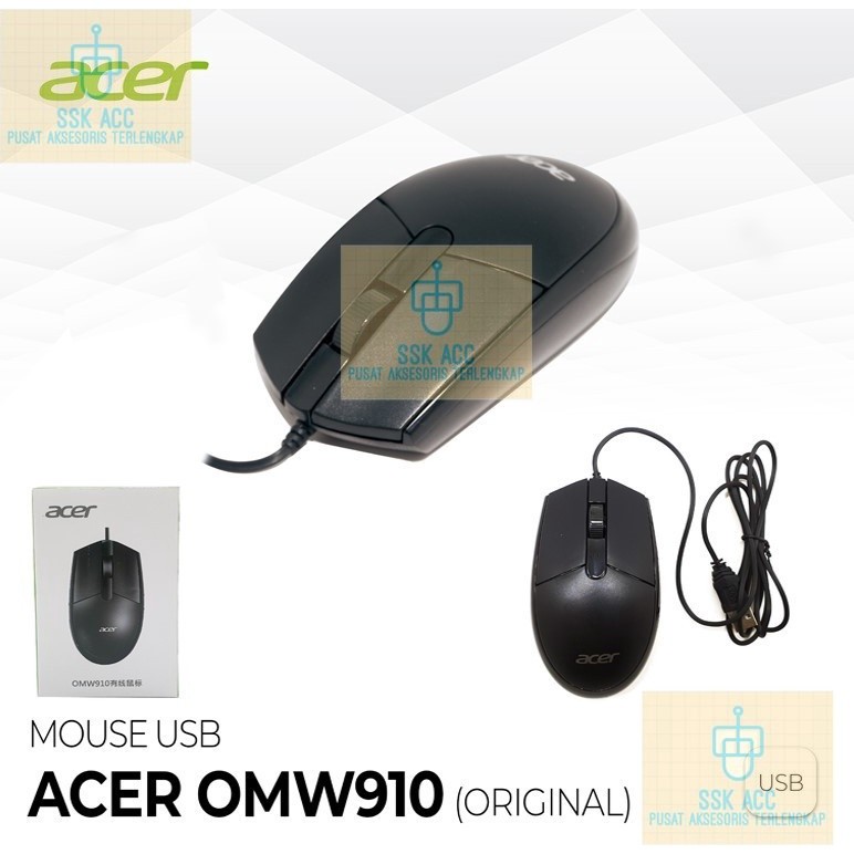 Mouse Wireless USB Mouse Acer Optical USB OMW910 Original | Mouse PC| Mouse Komputer | Mouse Laptop 