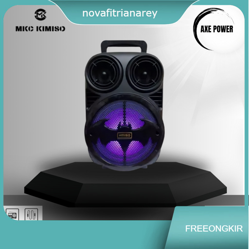 Speaker Bluetooth MKC KIMISO Portable Bass Batman Microphone Kabel USB -3391 Batman