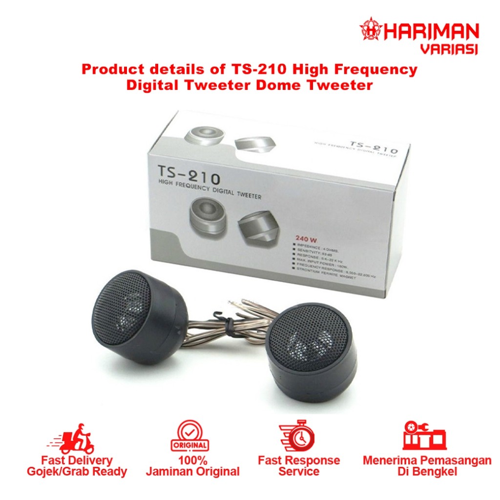 Speaker Mobil Tweeter TS-210 240W Hitam.