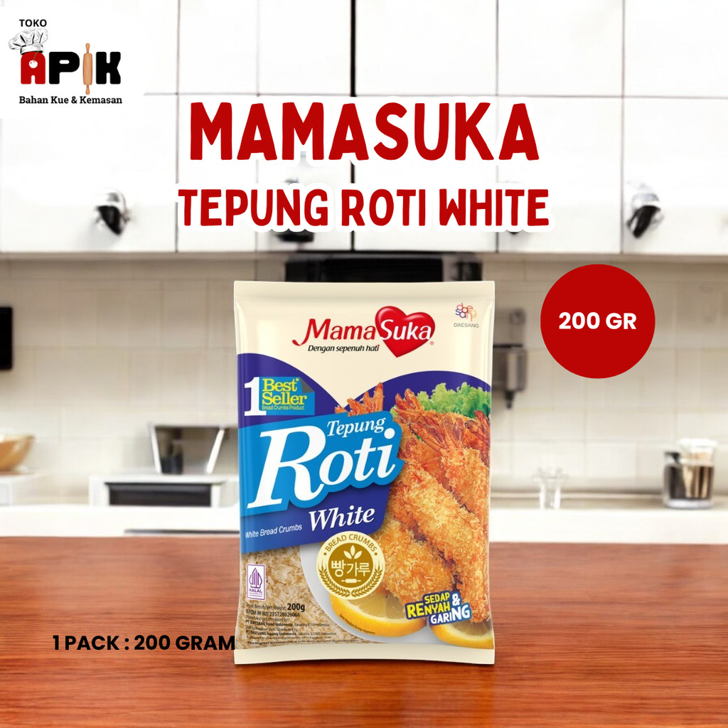 

Mamasuka Tepung Roti White 200gr / Bread Crumbs / Tepung Putih / White Flour