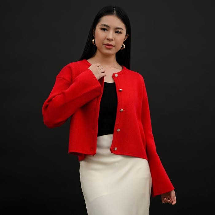 SUETERCLOTH - Biel Oversize Knit Cardigan longsleeve /  Cardigan Wanita Kancing / Blazer Bahan Knit 