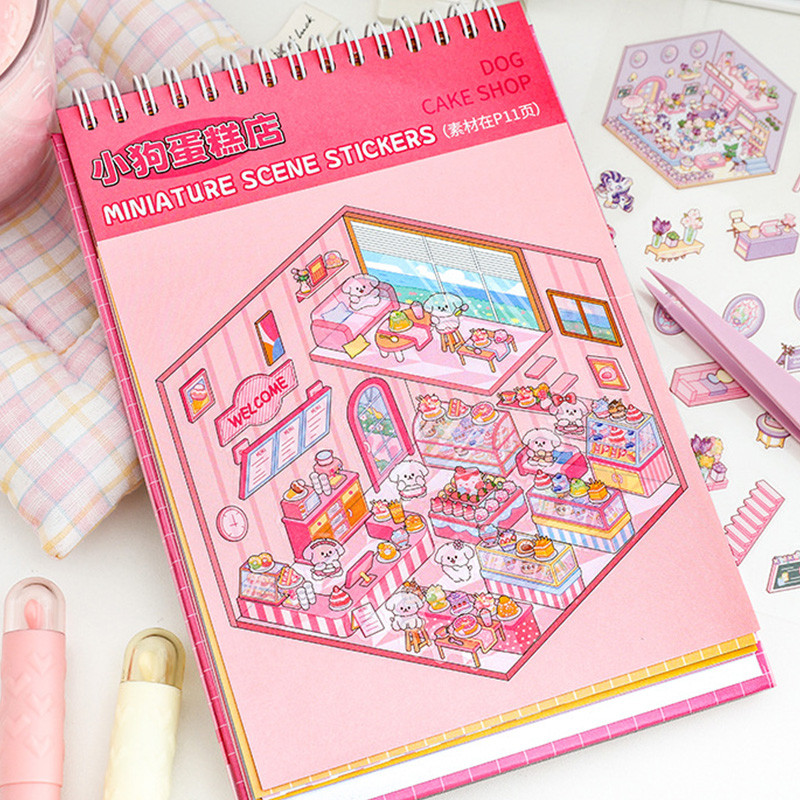 

Sticker Book 45sheets/bag 3D Simulation Kawaii Cute Stickers Scrapbook Stationery DIY & Journal Planner Decoration for Notebook