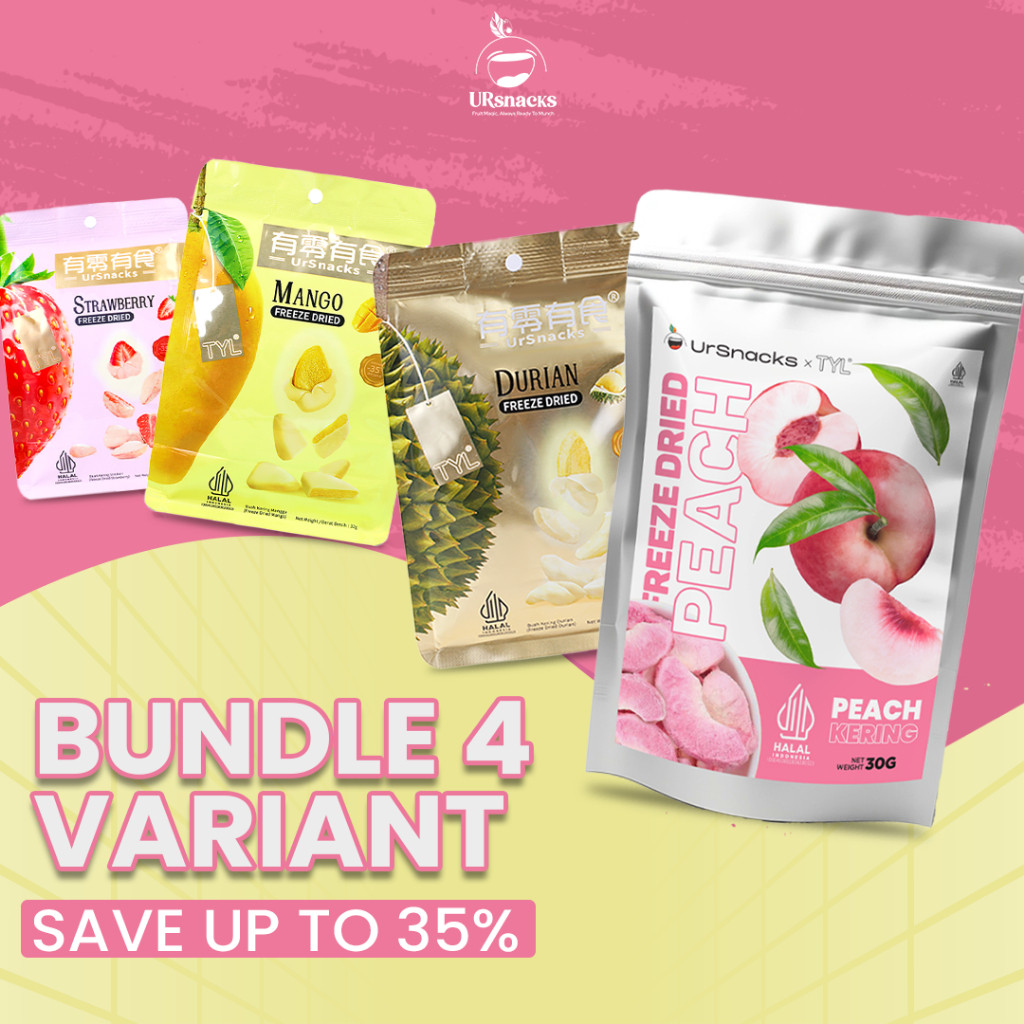 

URSNACKS All Variant Bundle 4 - Snack Keripik Buah Asli HALAL BPOM