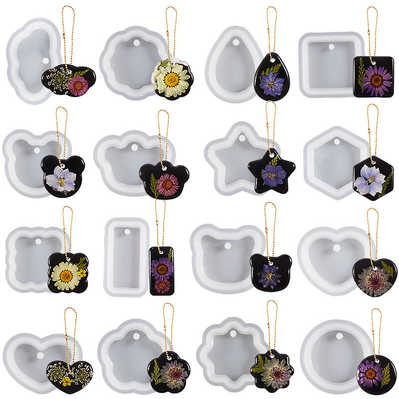 

Earring Pendant Silicone Resin Mold Epoxy Resin Jewelry Making Molds Heart DIY Charms Keychain Pendant Mould Creative Jewelry