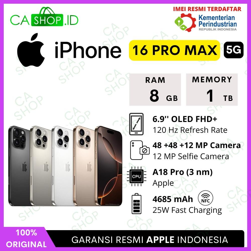 Apple iPhone 16 Pro Max - 256GB 512GB 1TB - New Baru Original Garansi Resmi Indonesia GDN iBox