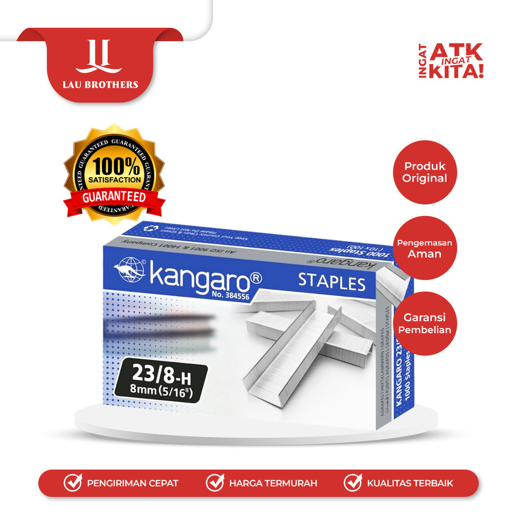 

KANGARO ISI STAPLES 23/8 (1PACK/ 20BOX)