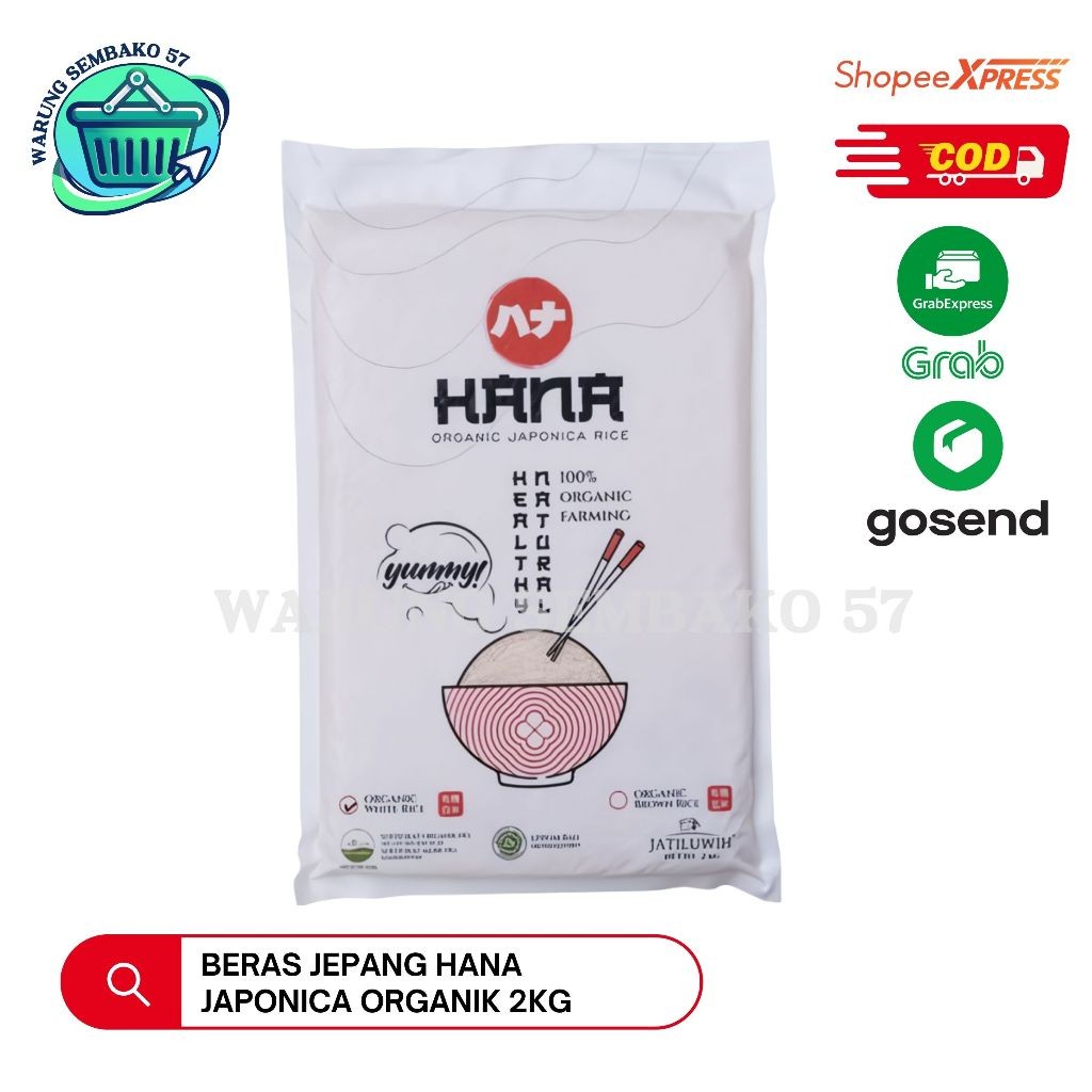 

New HANA Beras Jepang Organik Japonica Rice 2KGPremium