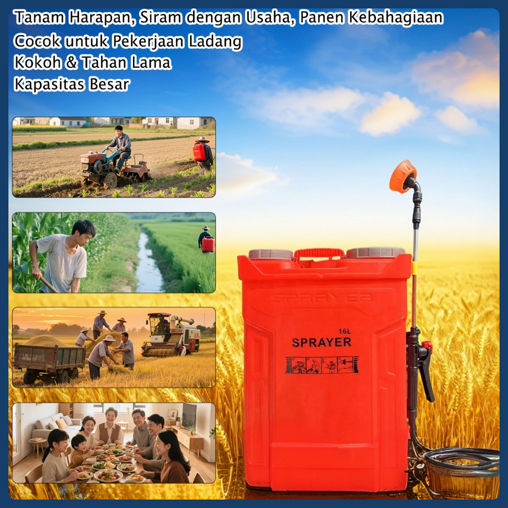 Sahajari SPRAYER ELEKTRIK 16L Tas Punggung | Warna Biru & Merah | Anti Bocor + Tahan Lama