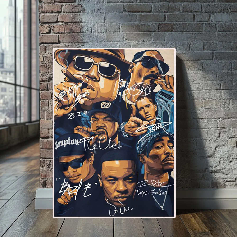 

West Coast Rappers Canvas Painting Wall Art Notorious BIG Biggie Tupac Famous Hip Hop Singer Poster Prints Home Decor Mural