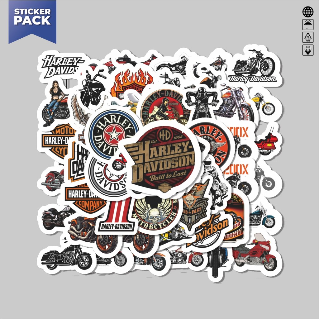 

[100PCS]Stiker Pack Stiker Motor Harley Davidson Aesthetic Vinyl Anti Air Dekorasi Sticker Laptop Buku Journal Koper Helm Casing HP Gitar Helm Skateboard