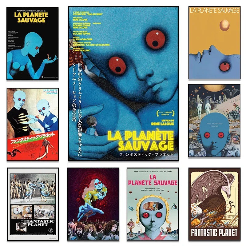 

Vintage 70s Fantastic Planet Classic French Sci-fi Movie La Planete Sauvage Poster Canvas Painting Wall Art Pictures Home Decor