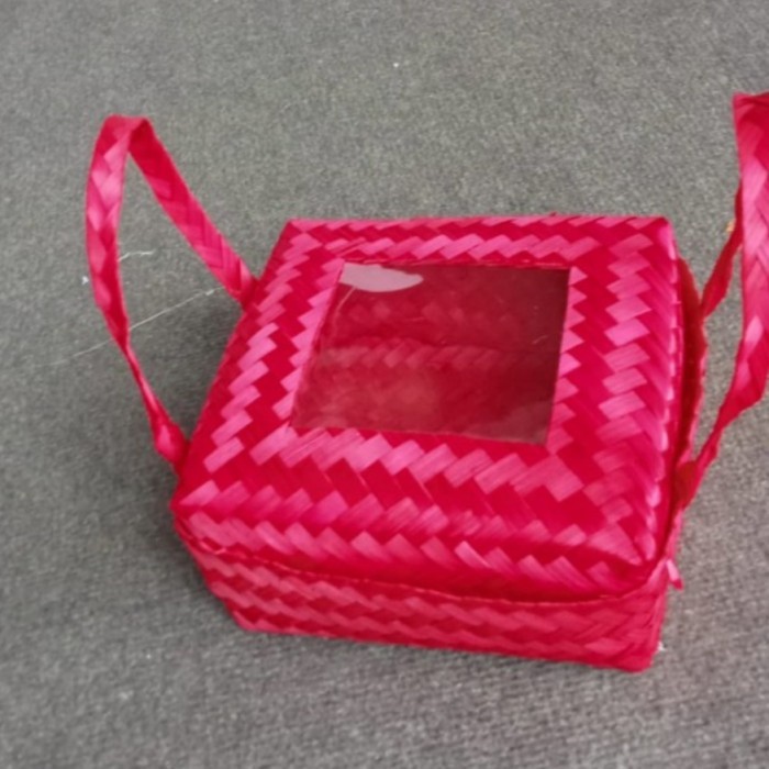 

besek jinjing bambu 20x20. mika | besek bambu hampers kotak hantaran lebaran | Kreasi Handmade