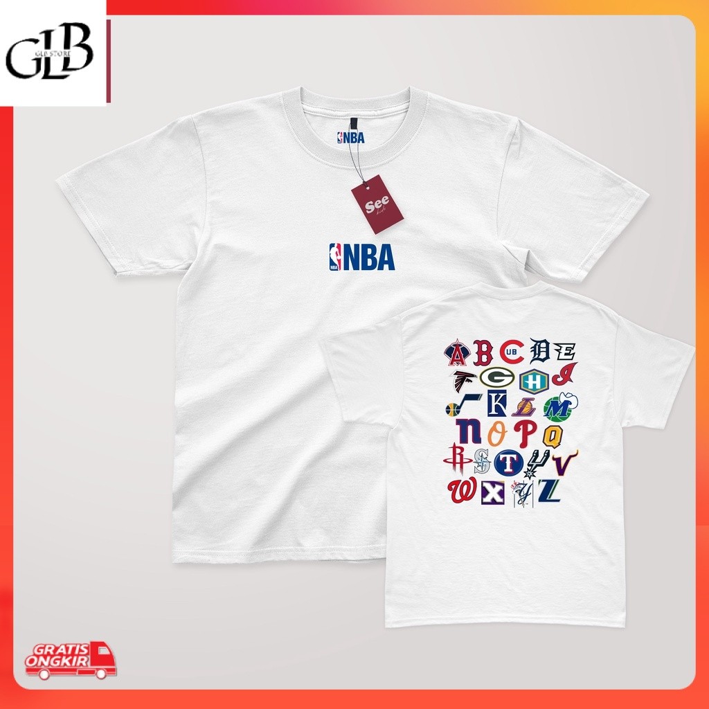 Kaos Terkini / Kaos NBA BASKET BALL CLUB LOGO Series Katun Premium Baju Branded Anak dan Dewasa T-sh