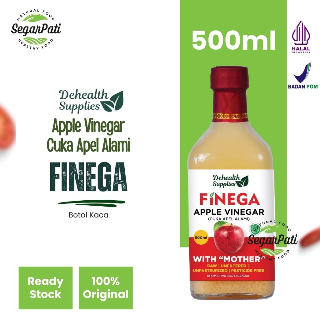 

Finega DeHealth Apple Vinegar/ Cuka Apel Alami - Botol Kaca 500 ml