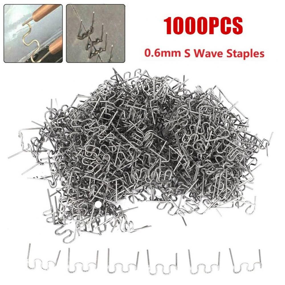 

100Pcs 0.6/0.8mm S Wave Staples For Car Bumper Bodywork Plastic Stapler Repair Kit Pre-cut Wave Staples Soldering Repair Tools