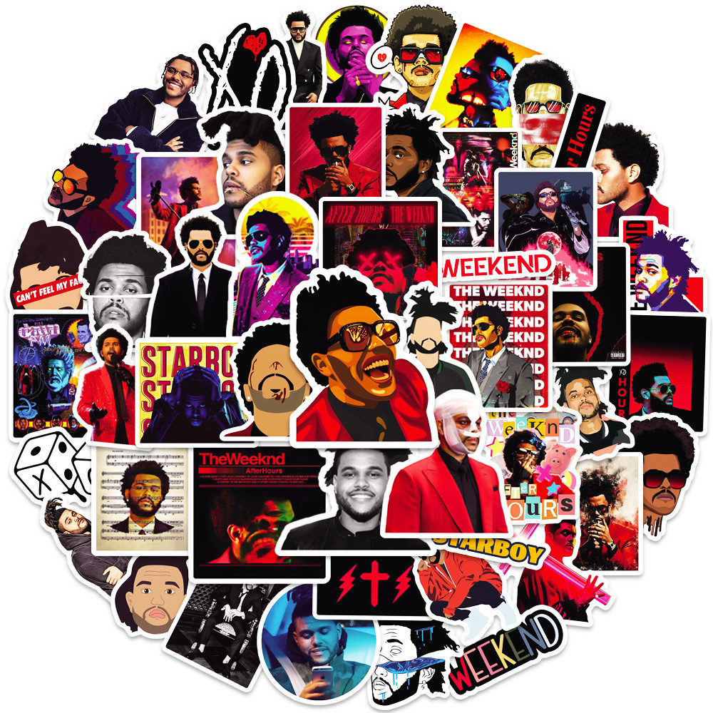 

10/30/50PCS Singer The Weeknd Stickers Superstar Decoration Decals PVC DIY Phone Skateboard Guitar Fridge Cool Sticker Toy Gift