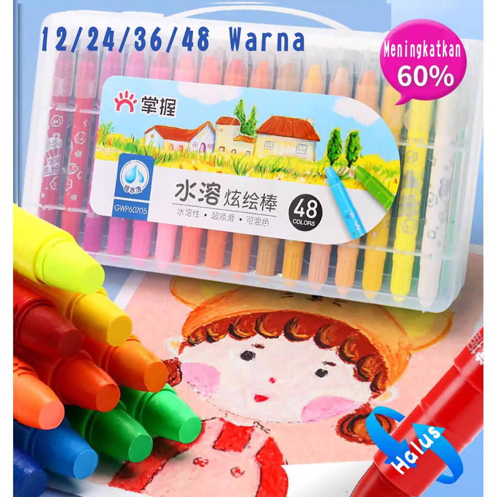 

Master Krayon / Larut Dalam Air Larut Dalam Air / Krayon Sutra/krayon Warna Pigmen Guas Berputar Tangan Anti Lengket