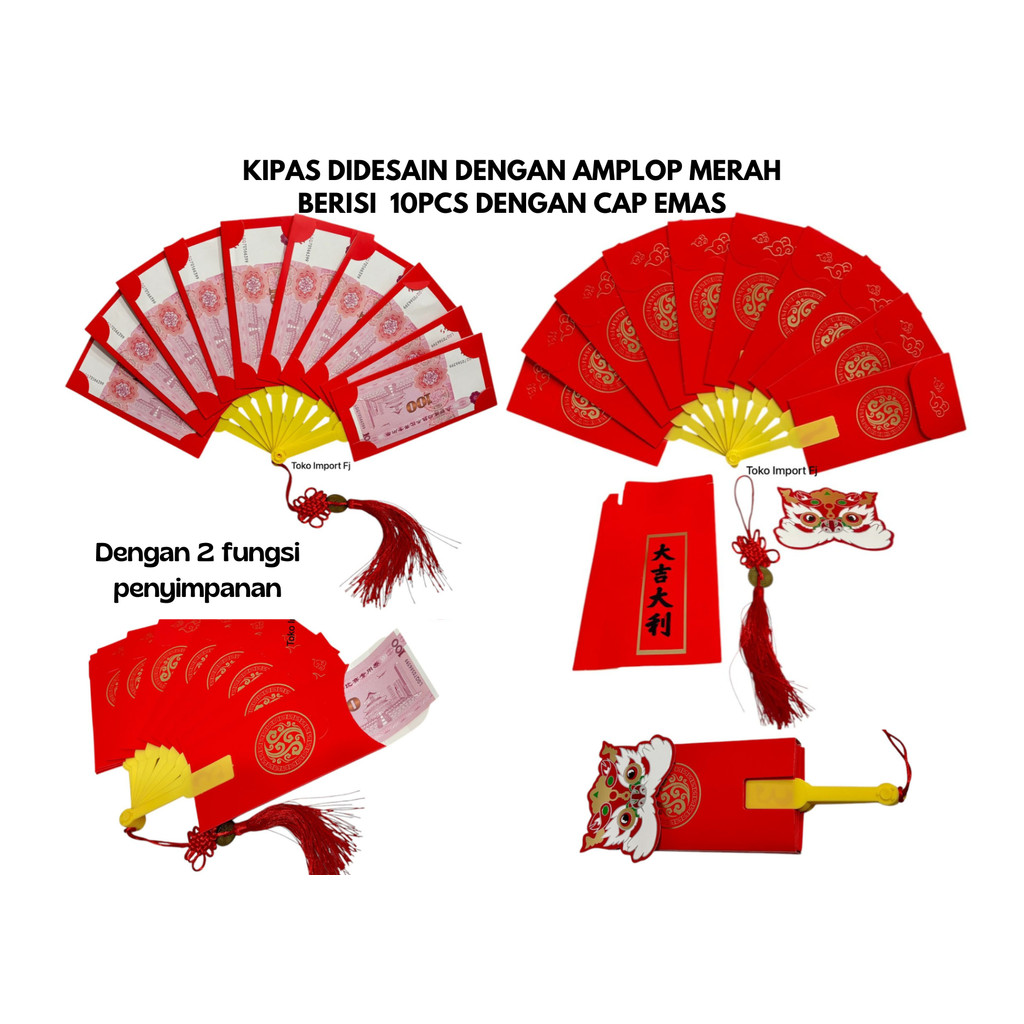 

ANGPAO IMLEK HONGPAO BARONGSAI KIPAS EMAS ANGPAU PREMIUM ANGPAO IMLEK MERAH TAHUN BARU CINA