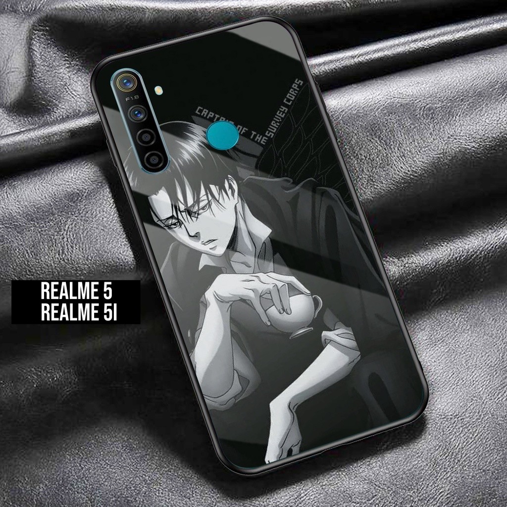 Softcase kaca Realme 5 / 5i - Casing Realme 5i / 5 Terbaru 2021 TOP ONE CASE [ ANIME AOT ] Silikon R