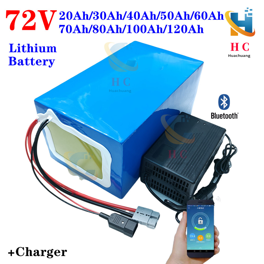 60Ah 72v 50Ah lithium ion 80Ah 72V 40Ah 100Ah bluetooth BMS APP for 5000W scooter Motorcycle Forklif