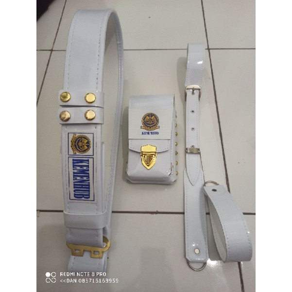 IKAT PINGGANG KOPEL SETELAN KEMENHUB WARNA PUTIH LOGO