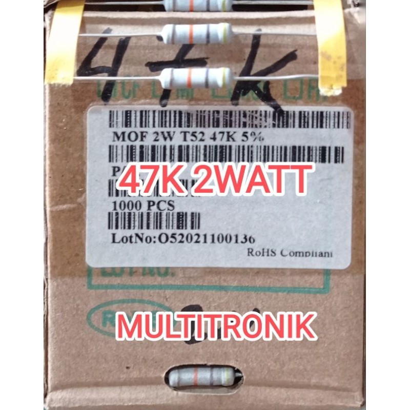 RESISTOR 2WATT 47K 5% RESISTOR 47K 2WATT MOF TAIWAN
