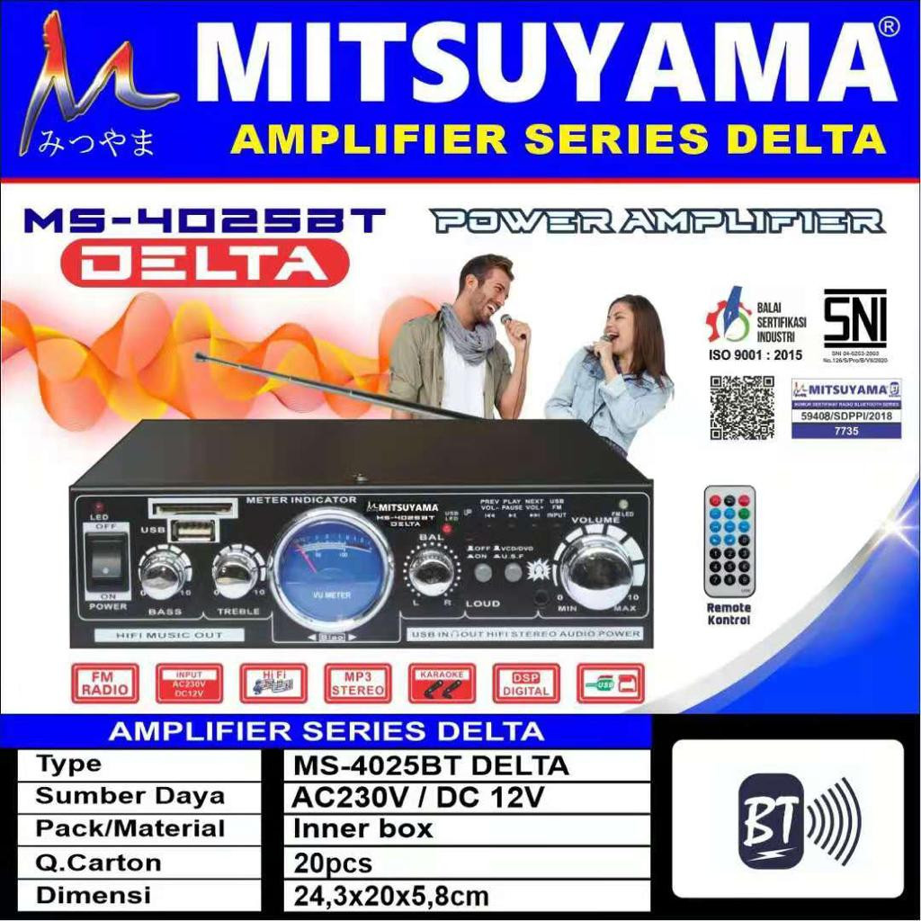 COD - Power Amplifier Bluetooth Karaoke Mitsuyama MS-4025Bt Delta Radio USB / SD / FM / BT Player Po