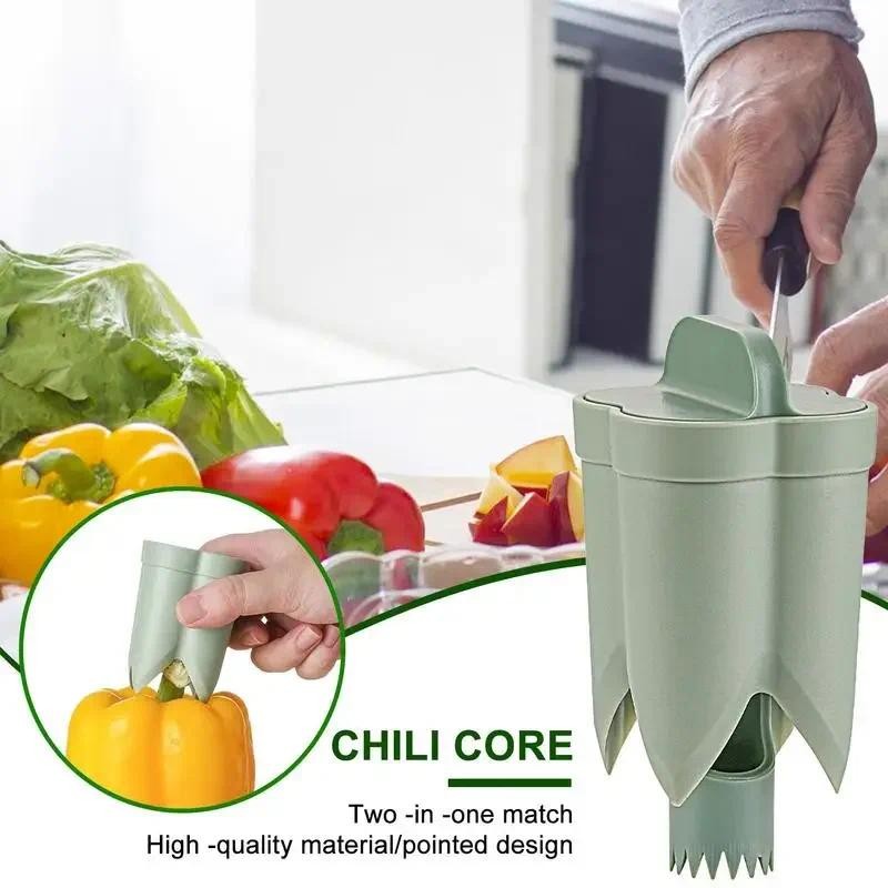 Pepper Corer Chili Seed Remover Jalapeno Peppers Cucumber Tomato Deseeder Twist Seed Bell Core Separ