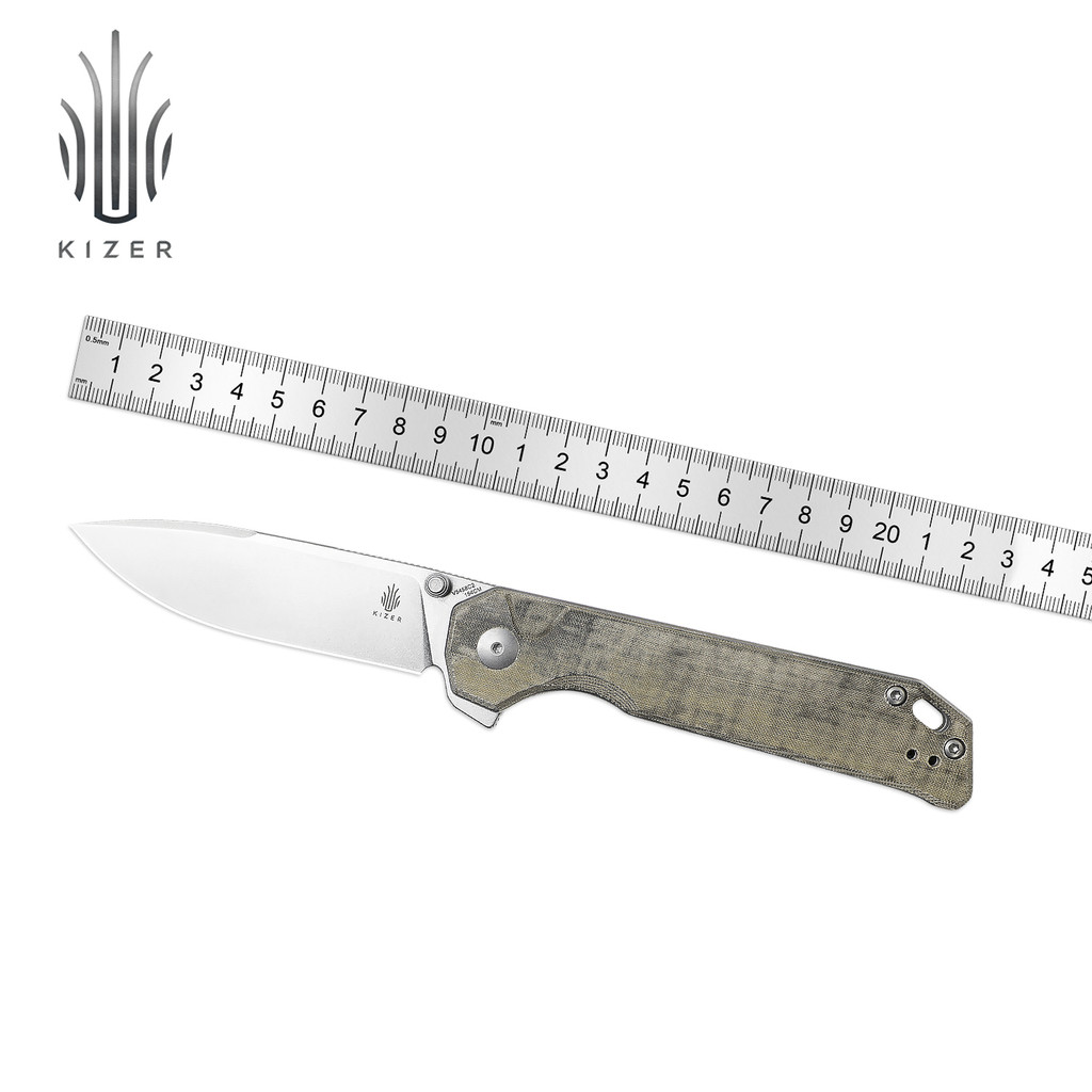 Kizer Pocket Folding Knife V5458C1/V5458C2 Begleiter XL Micarta Handle with 154CM Steel Blade Outdoo