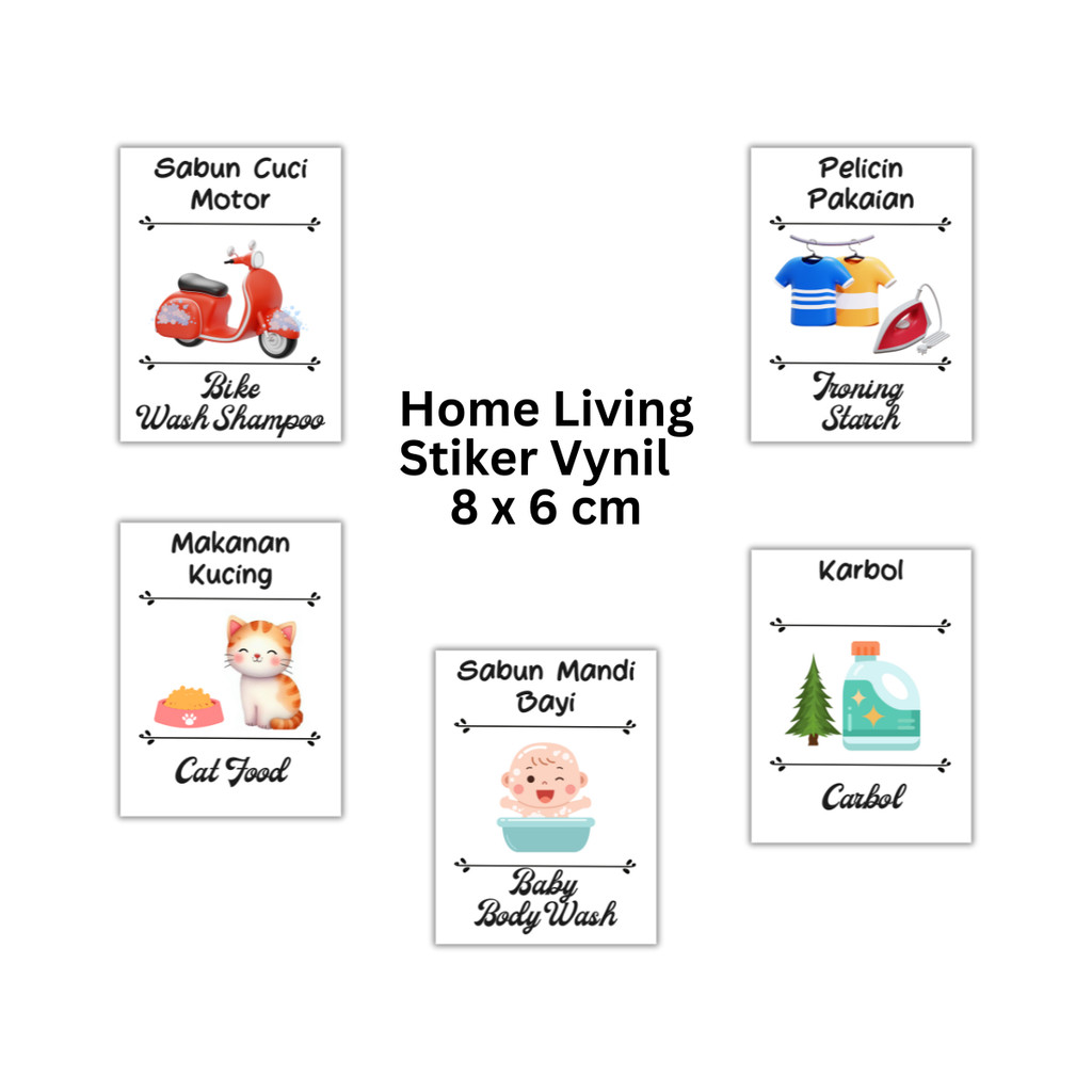 

KIM SHOP Label Stiker Shampoo Lotion Sabun Deterjen Pembersih Lantai Home Living Aesthetic Waterproof Tahan Air