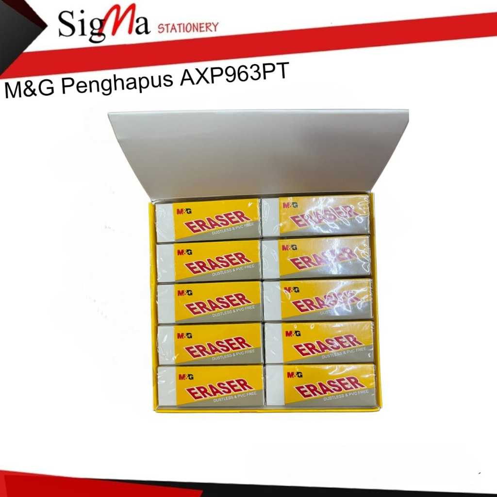 

M&G Penghapus AXP963PT/AXP963PS Eraser Dustless Pvc Free Warna Putih (Pcs)