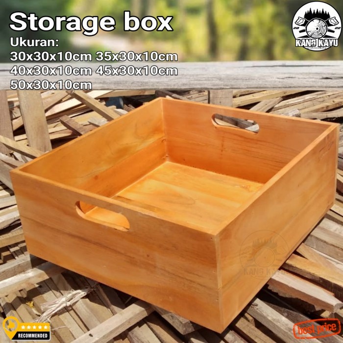 Nampan kayu Box kayu handle 30-50x30x10cm Wooden storage