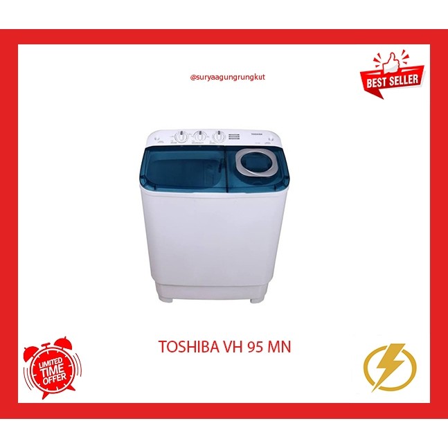MESIN CUCI 2 TABUNG TOSHIBA 9.5 KG 370 WATT VH - 95 MN