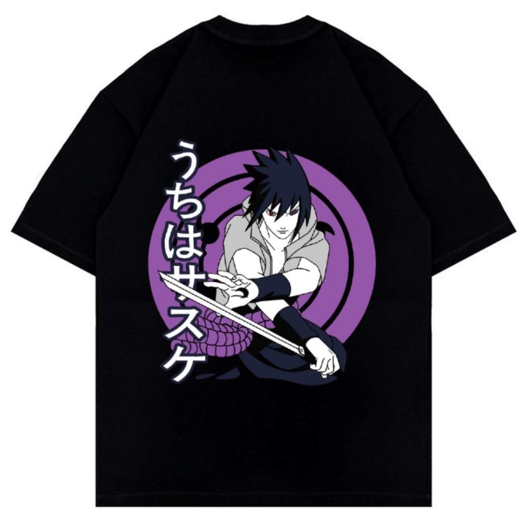 atasan kaos animasi japan karakter SASUKE UCHIHA SWORD