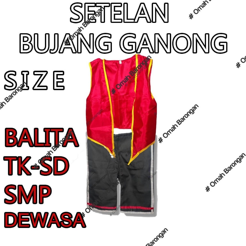 ready bisa cod Baju Bujang Ganong Komplit Setelan Paket Set Ganong Rompi Dan Celana