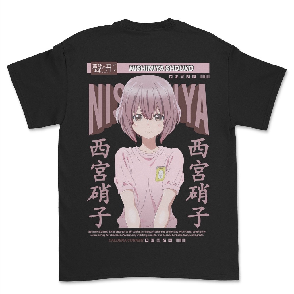 T-Shirt Koe No Katachi Nishimiya Shouko Shōgakkō Version Kaos Anime Pria Katun 100% Combed 24s