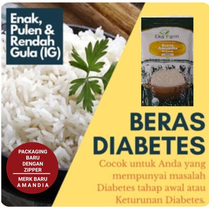

Mur4h Beras Organik Diabetes Amandia 1 kg IG Rendah