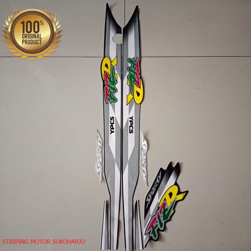 (ORI) striping yamaha fizr fiz r 1995 1996 sporty silver  kualitas original
