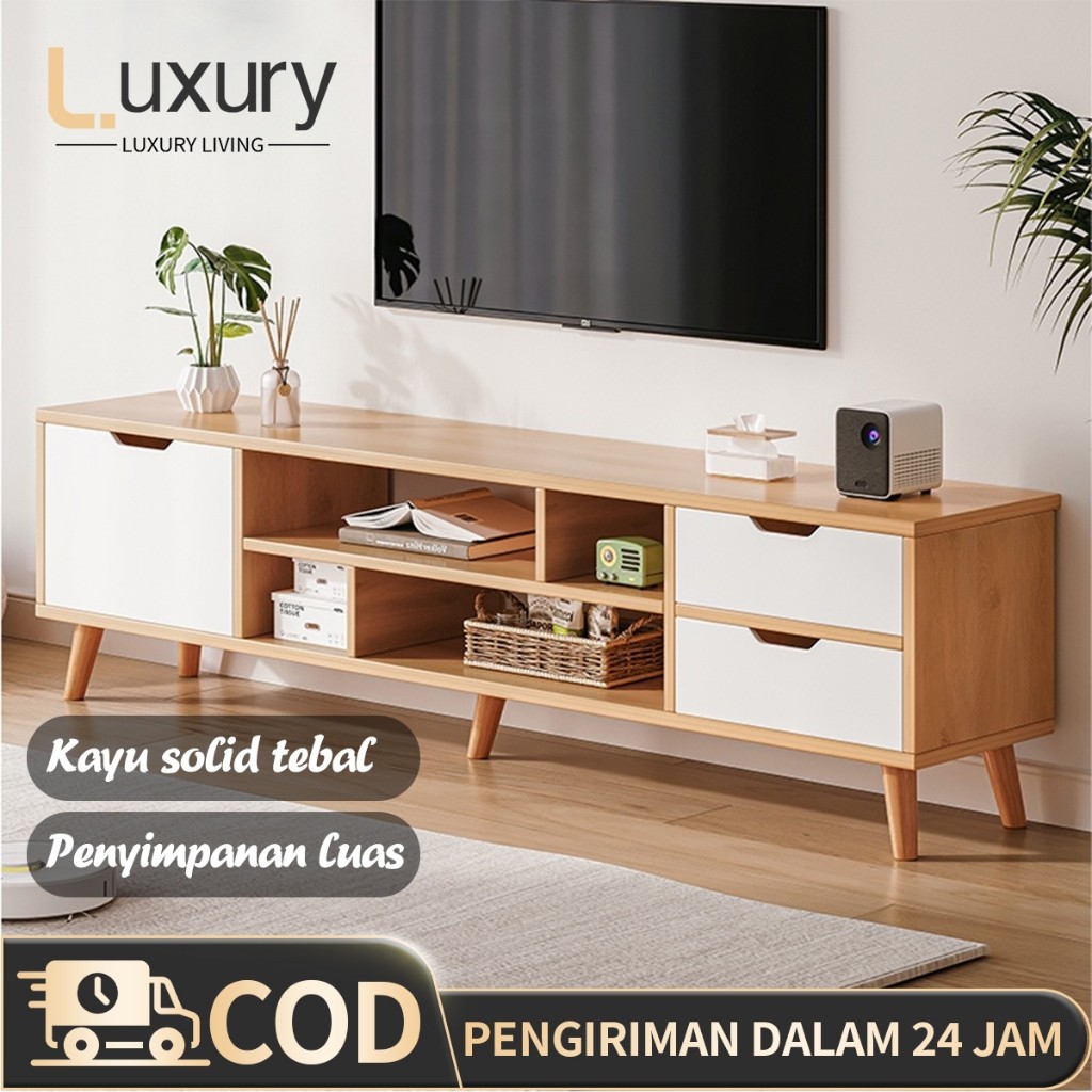 vr43 LL Meja Tv Minimalis Meja TV Kayu kabinet tv Bufet Tv Modern Murah Tv Rak Meja TV Kayu TV Serba