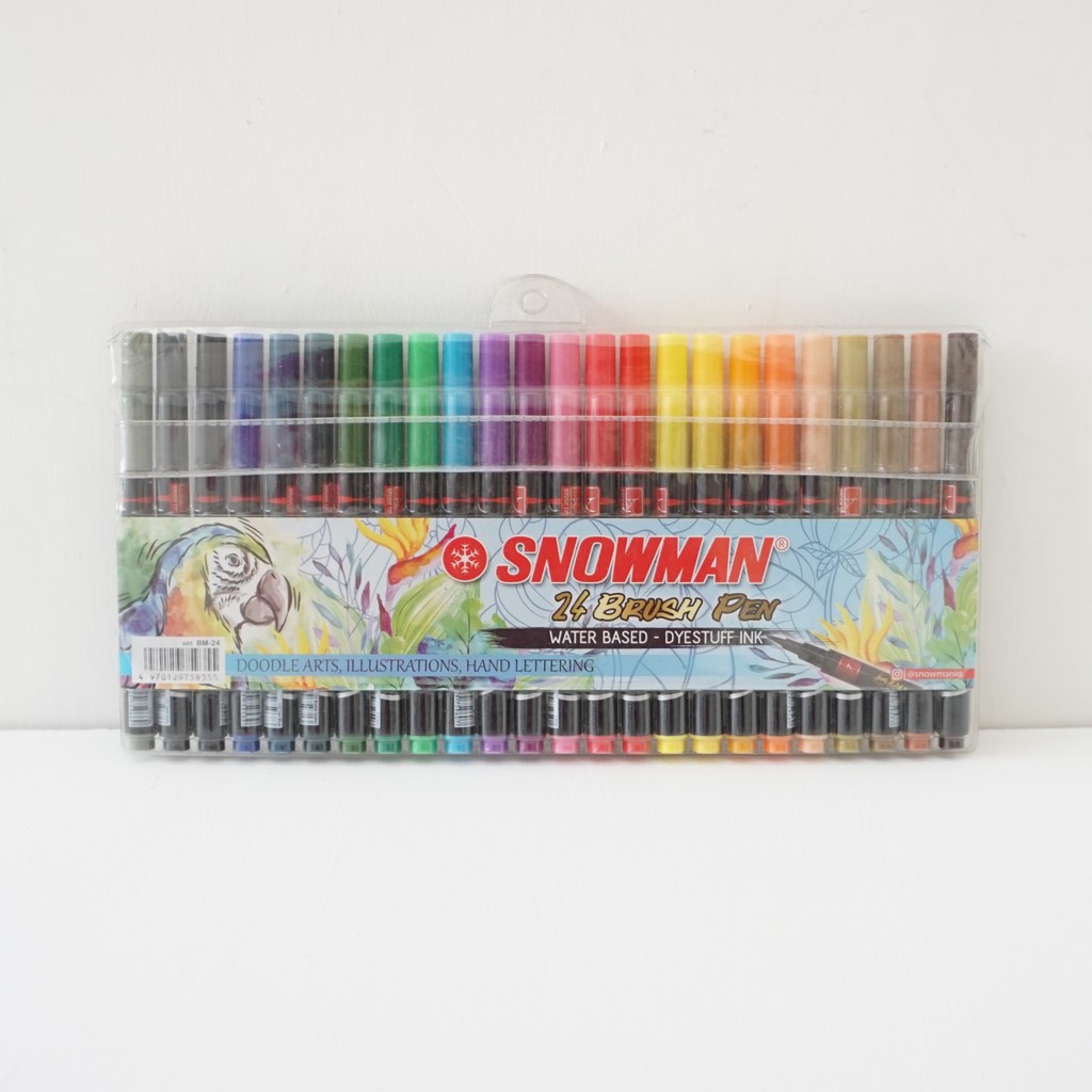 SNOWMAN BRUSHPEN ISI 24 WARNA 36 WARNA / BRUSHPEN SNOWMAN LENGKAP ISI 24 WARNA 36 WARNA