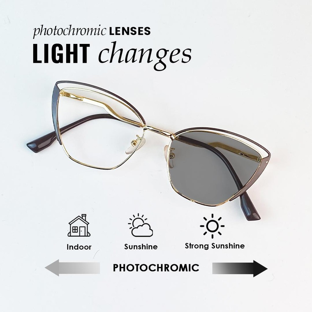 (Free Box & Lap) Kacamata Photocromic Anti Radiasi/ kacamata Minus Wanita Pria Cowok/ Elastik dan an