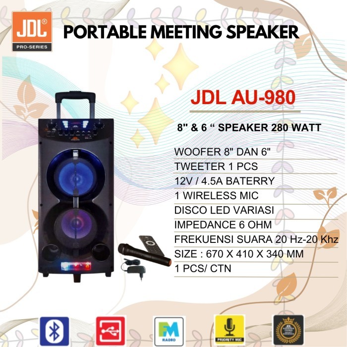 AGEN SPEAKER PORTABLE JDL AU-9800 BLUETOOH