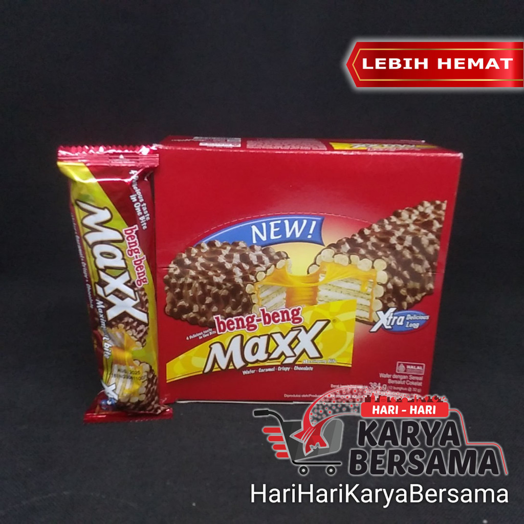 

MAKANAN RINGAN WAFER BENG-BENG MAXX CARAMEL CRISPY CHOCOLATE BOX 12'S X 32GR