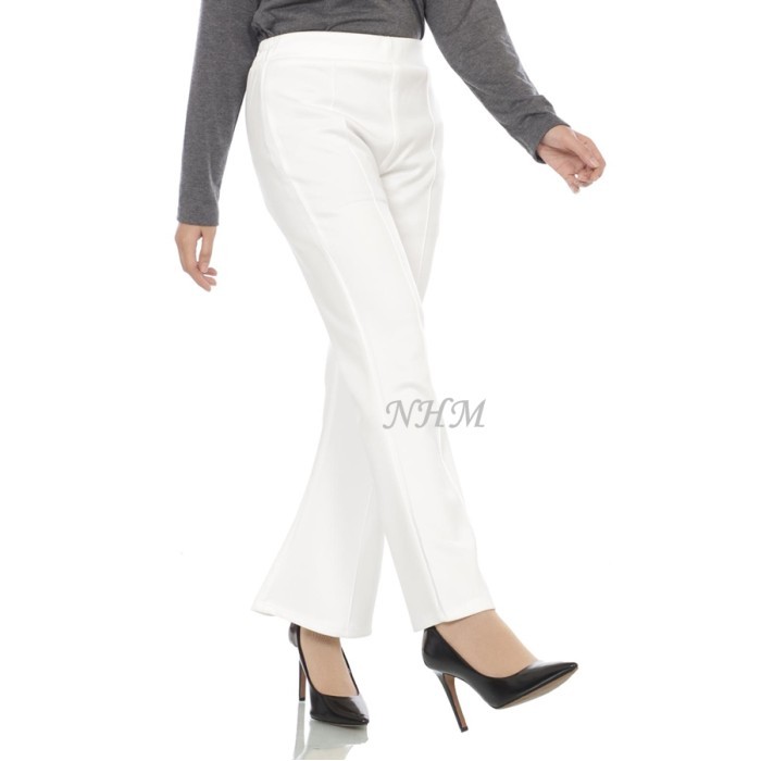 Celana Panjang Kulot Cutbray Scuba Premium, Celana Cutbray Wanita - Putih /Kulot New 2025