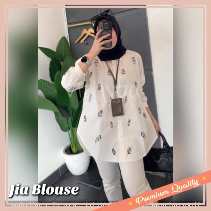 PROMO DISKON TERMURAH BAJU LEBARAN IDUL FITRI /Jia Blouse Polo Linen Baju Atasan Wanita Muslim Fashi