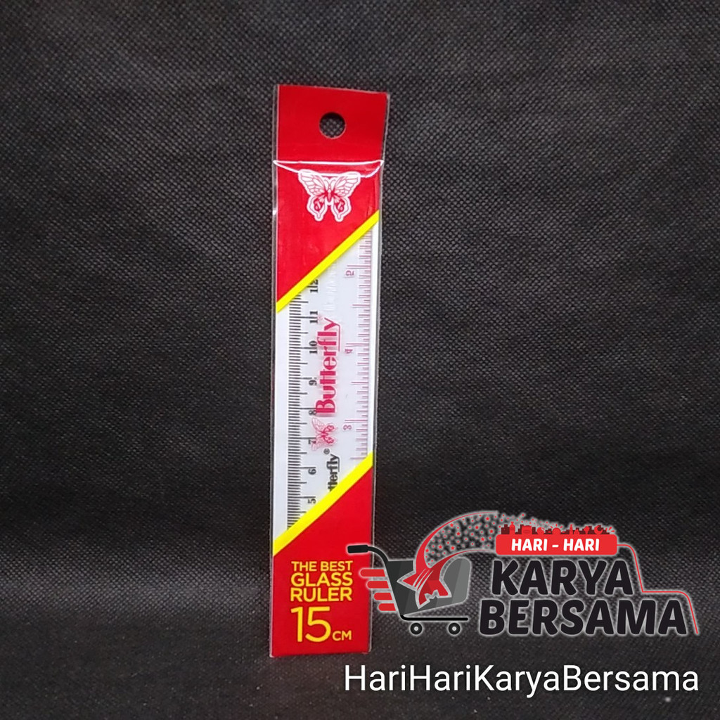 

PERLENGKAPAN TULIS BUTTERFLY PENGGARIS BRAND GLASS RULER 15CM