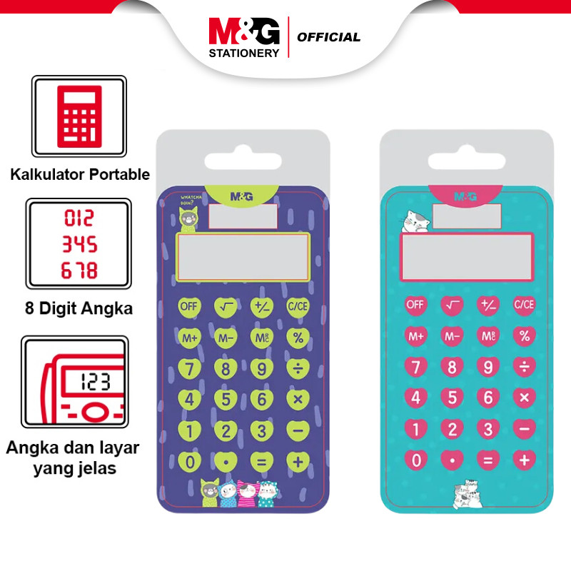 

M&G "SO MANY CATS" 8 Digits Portable Calculator With puzzle on Back, cute transfer film printing